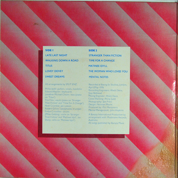 Split Enz : Mental Notes (LP,Album)