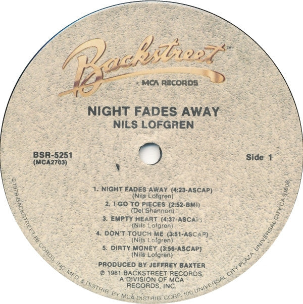 Nils Lofgren : Night Fades Away (LP,Album)