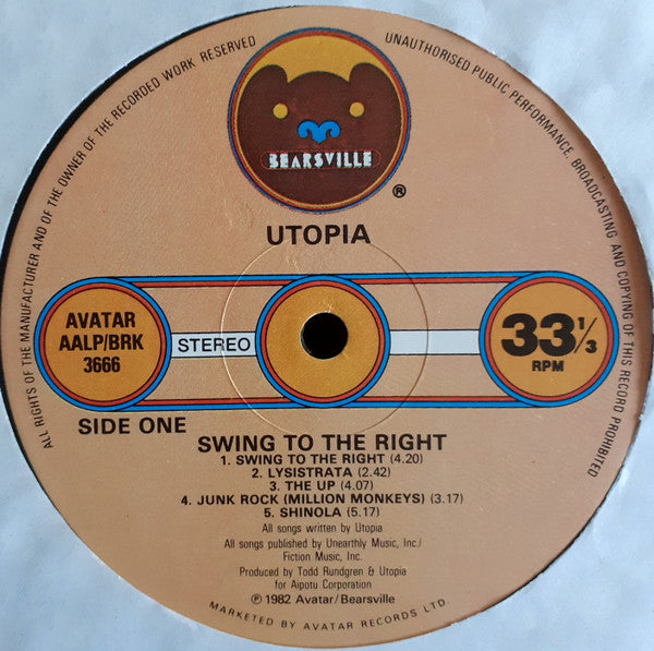 Utopia (5) : Swing To The Right (LP,Album)