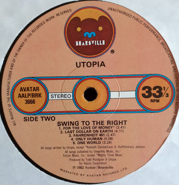 Utopia (5) : Swing To The Right (LP,Album)