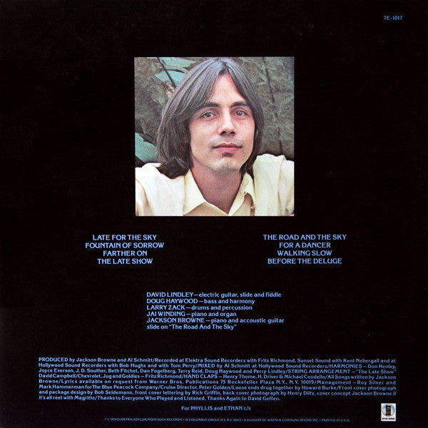 Jackson Browne : Late For The Sky (LP,Album,Stereo)
