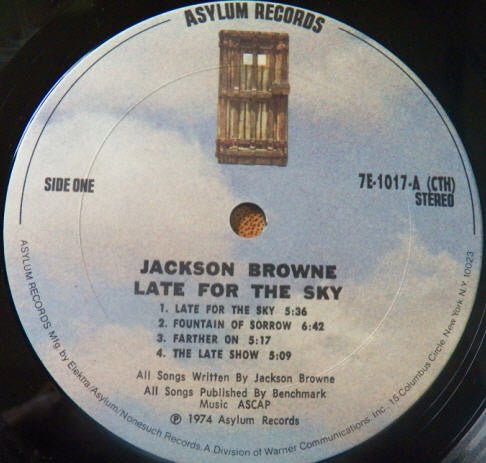 Jackson Browne : Late For The Sky (LP,Album,Stereo)