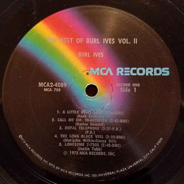 Burl Ives : The Best Of Burl Ives Vol. II (LP,Compilation)