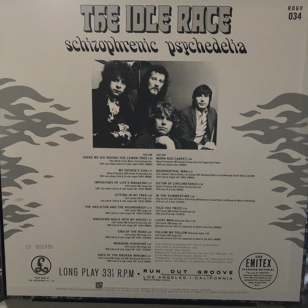 Idle Race, The : Schizophrenic Psychedelia (LP,Compilation,Limited Edition,Numbered,Stereo,Mono)
