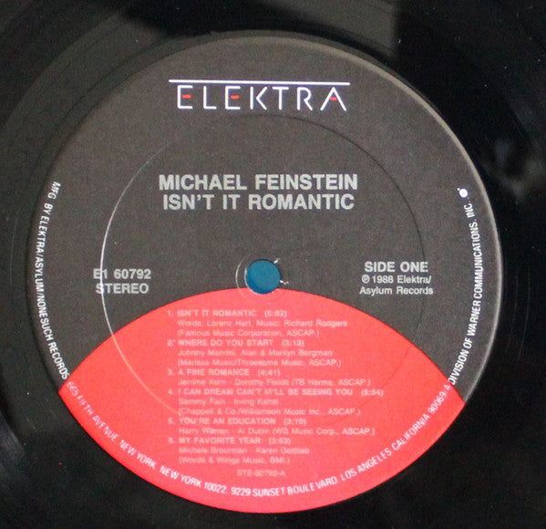 Michael Feinstein : Isn't It Romantic (LP,Album,Club Edition)