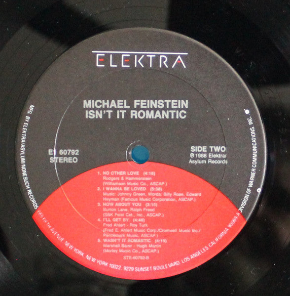 Michael Feinstein : Isn't It Romantic (LP,Album,Club Edition)