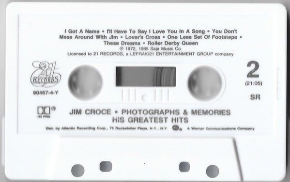 Jim Croce : Photographs & Memories His Greatest Hits (Compilation,Stereo)