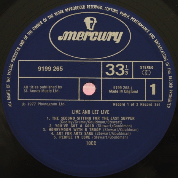 10cc : Live And Let Live (LP,Album)