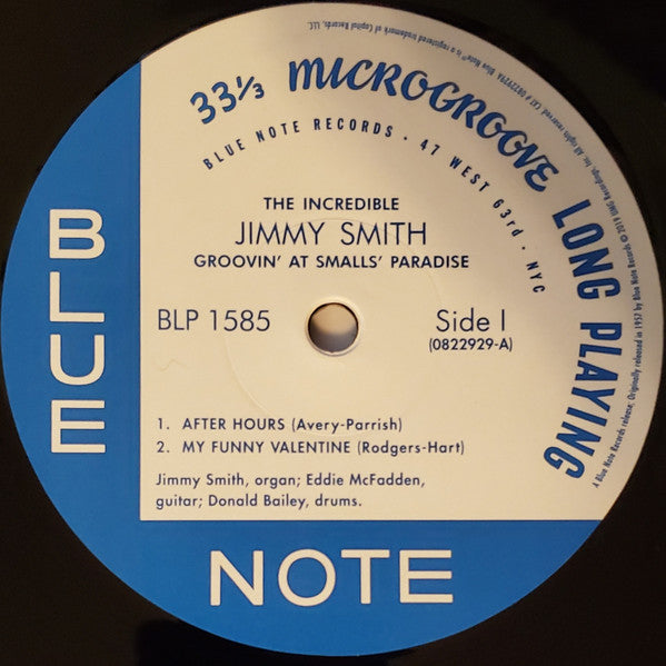 Jimmy Smith : Groovin' At Smalls' Paradise (Volume 1) (LP,Album,Reissue,Mono)
