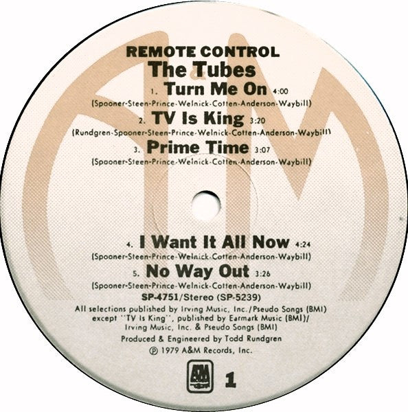 Tubes, The : Remote Control (LP,Album)