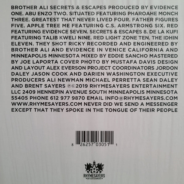 Brother Ali : Secrets & Escapes (LP,Picture Disc)