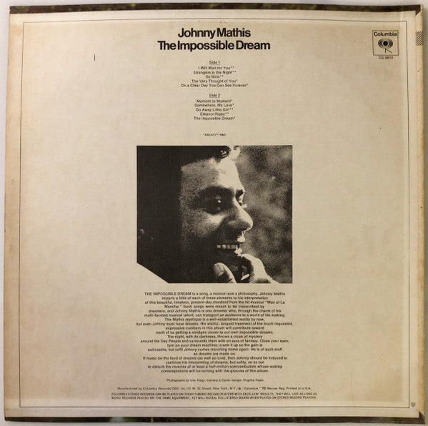 Johnny Mathis : The Impossible Dream (LP,Album,Stereo)