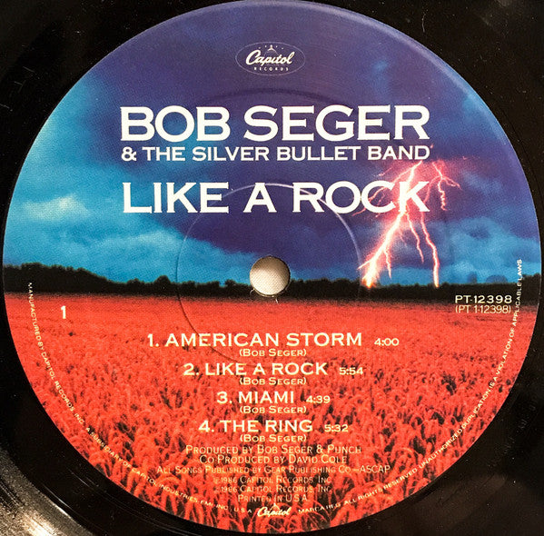 Bob Seger And The Silver Bullet Band : Like A Rock (LP,Album,Stereo)