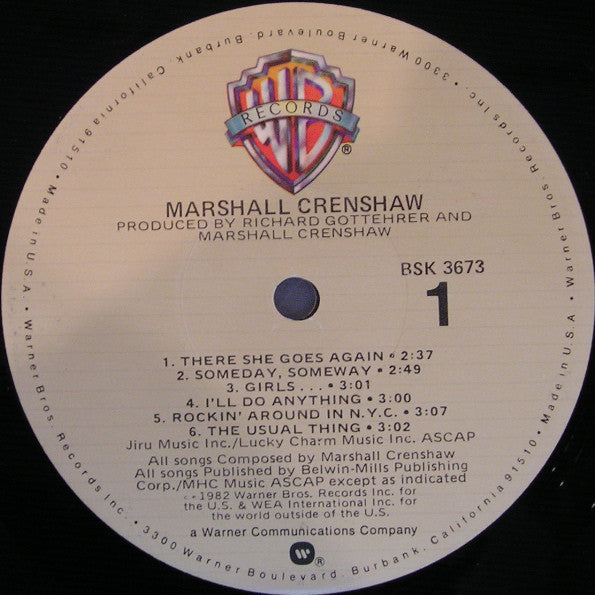 Marshall Crenshaw : Marshall Crenshaw (LP,Album)