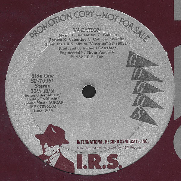 Go-Go's : Vacation / Beatnik Beach (12",Promo)