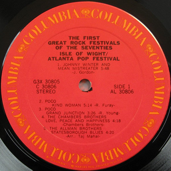 Various : The First Great Rock Festivals Of The Seventies - Isle Of Wight / Atlanta Pop Festival (LP,Album,Stereo)