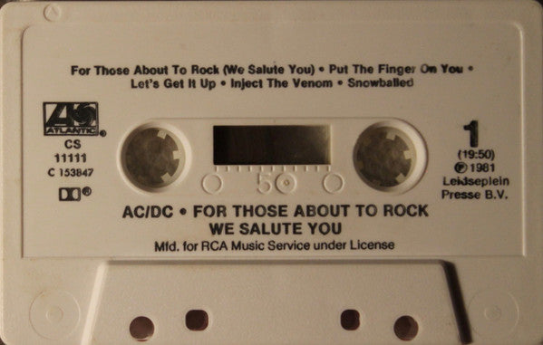 AC/DC : For Those About To Rock (We Salute You) (Album,Club Edition)