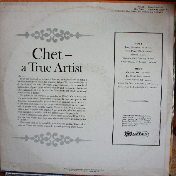 Chet Atkins : Chet (LP,Compilation,Stereo)