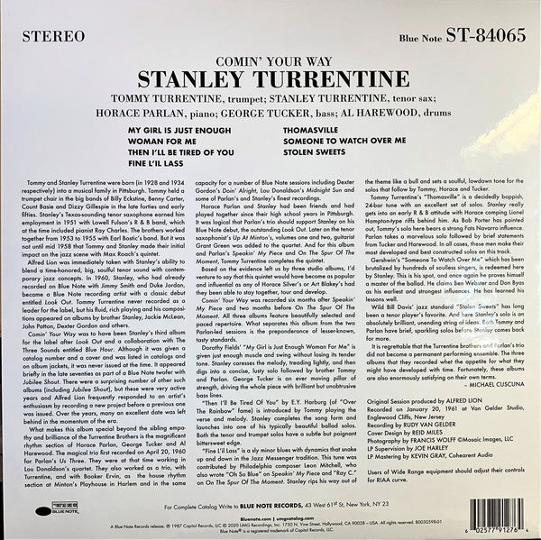 Stanley Turrentine : Comin' Your Way (LP,Album,Reissue,Stereo)