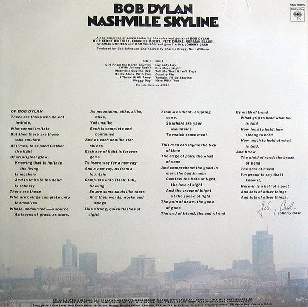 Bob Dylan : Nashville Skyline (LP,Album,Stereo)