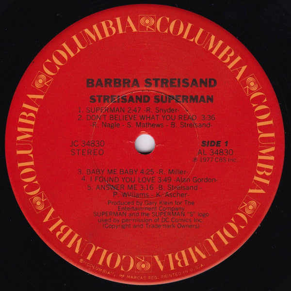 Barbra Streisand : Streisand Superman (LP,Album)