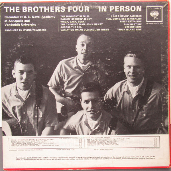 Brothers Four, The : In Person (LP,Mono)
