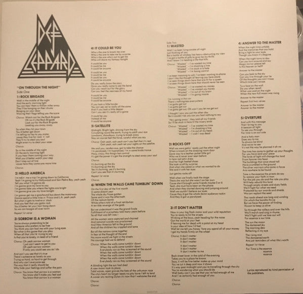 Def Leppard : On Through The Night (LP,Album,Reissue,Remastered)