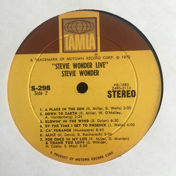 Stevie Wonder : Stevie Wonder Live (LP,Album,Stereo)