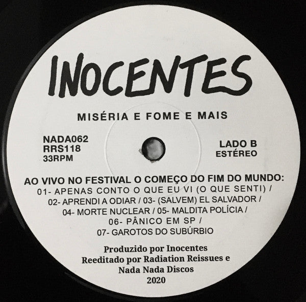 Inocentes : Miséria E Fome E Mais (LP,Compilation,Remastered)