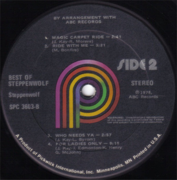 Steppenwolf : The Best Of Steppenwolf (LP,Compilation,Remastered)