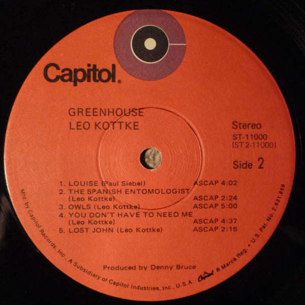 Leo Kottke : Greenhouse (LP,Album)