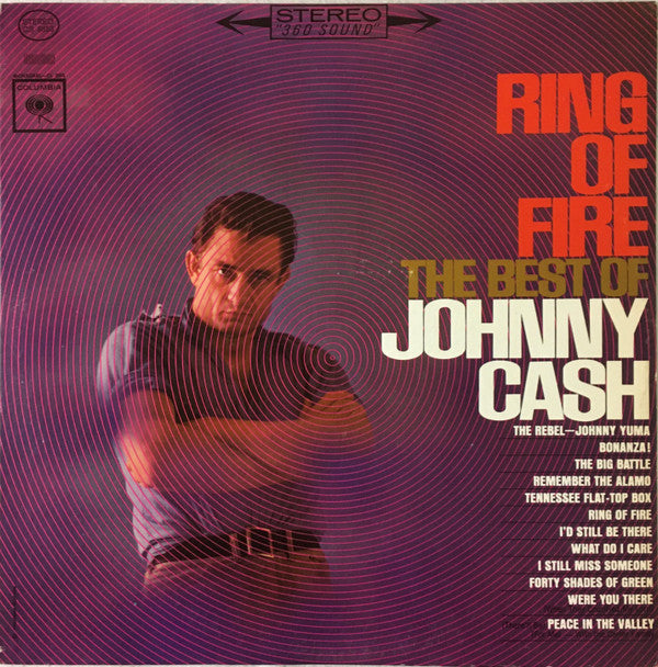 Johnny Cash : Ring Of Fire  (The Best Of Johnny Cash) (LP,Album,Compilation,Reissue,Stereo)