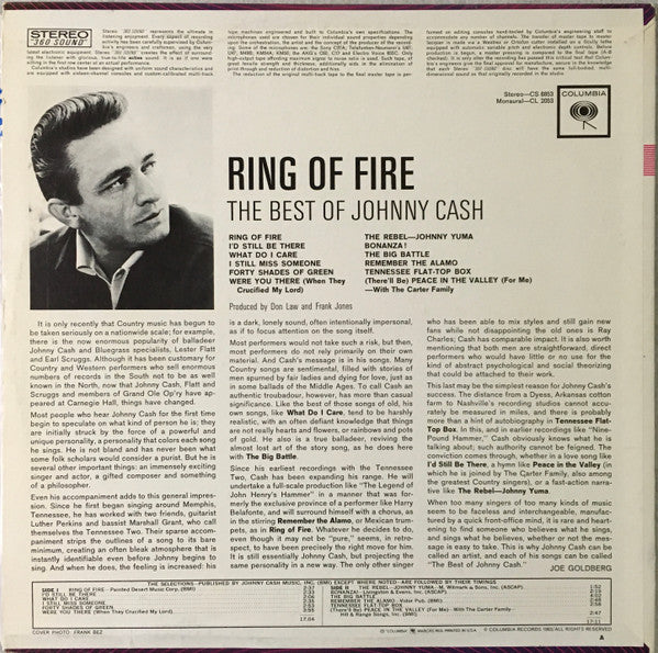 Johnny Cash : Ring Of Fire  (The Best Of Johnny Cash) (LP,Album,Compilation,Reissue,Stereo)