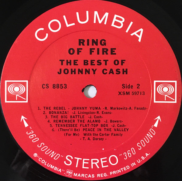 Johnny Cash : Ring Of Fire  (The Best Of Johnny Cash) (LP,Album,Compilation,Reissue,Stereo)