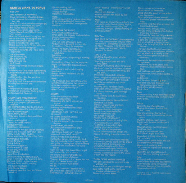Gentle Giant : Octopus (LP,Album,Stereo)