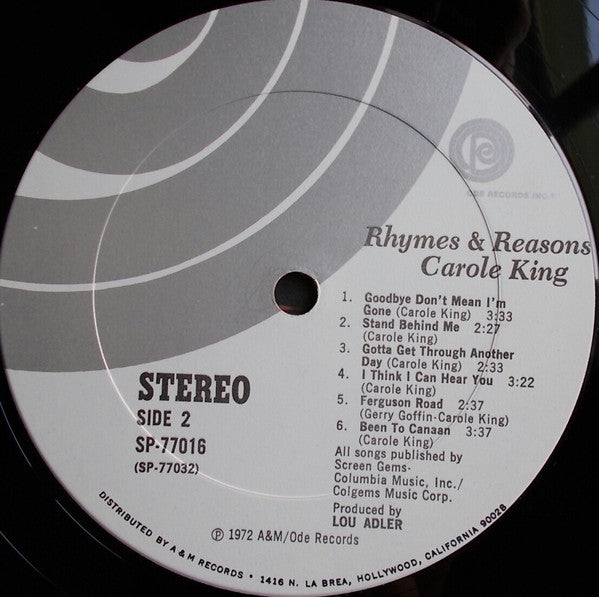 Carole King : Rhymes & Reasons (LP,Album)