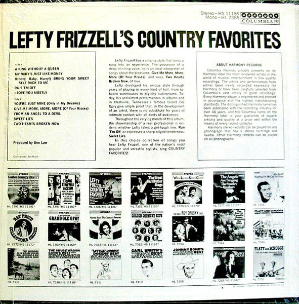 Lefty Frizzell : Lefty Frizzell's Country Favorites (LP,Compilation,Reissue,Stereo)