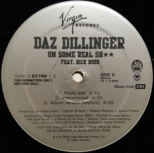 Daz Dillinger Feat. Rick Ross : On Some Real Sh★★ (12",33 ⅓ RPM,Promo)
