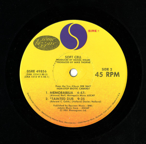 Soft Cell : Tainted Love / Where Did Our Love Go (12",45 RPM)