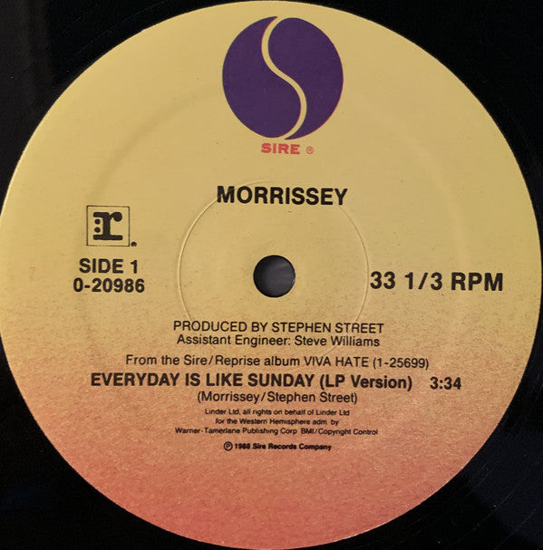 Morrissey : Everyday Is Like Sunday (12",33 ⅓ RPM,Maxi-Single)