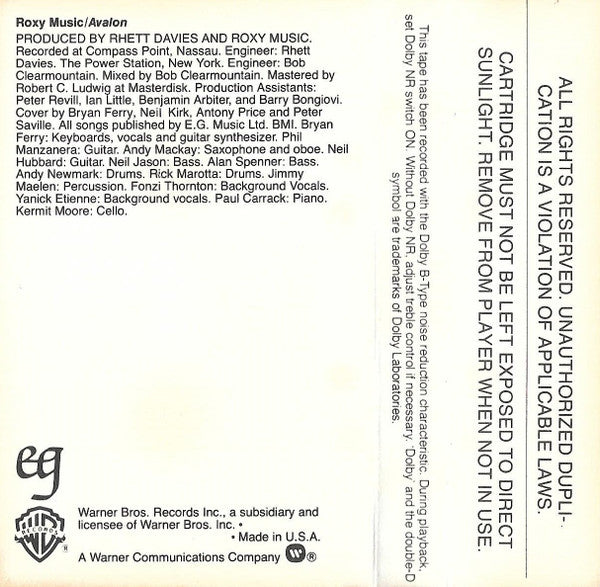 Roxy Music : Avalon (Album,Club Edition)