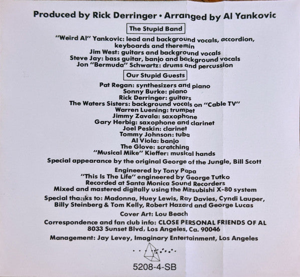 "Weird Al" Yankovic : Dare To Be Stupid (Album,Reissue)