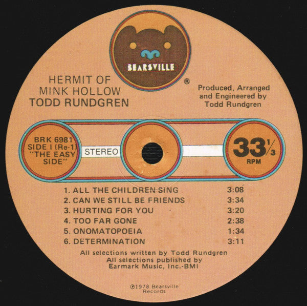 Todd Rundgren : Hermit Of Mink Hollow (LP,Album)