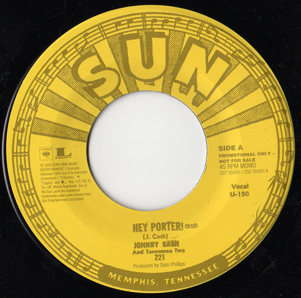 Johnny Cash : Hey Porter / It Takes One To Know Me (7",45 RPM,Promo,Stereo,Mono)