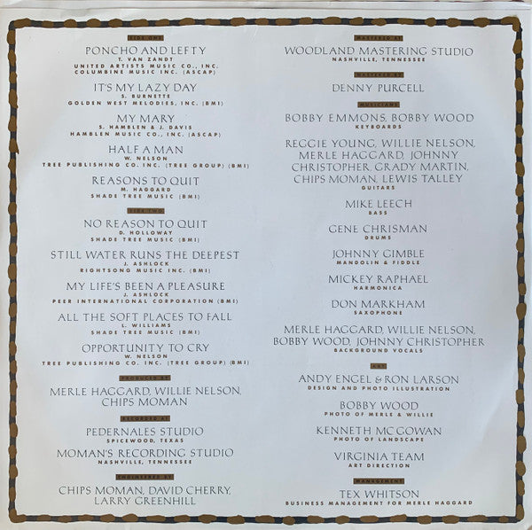Merle Haggard / Willie Nelson : Poncho & Lefty (LP,Album,Stereo)