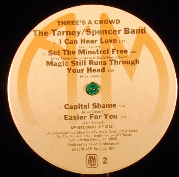 Tarney/Spencer Band, The : Three's A Crowd (LP,Album)