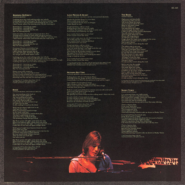 Jackson Browne : Running On Empty (LP,Album,Stereo)