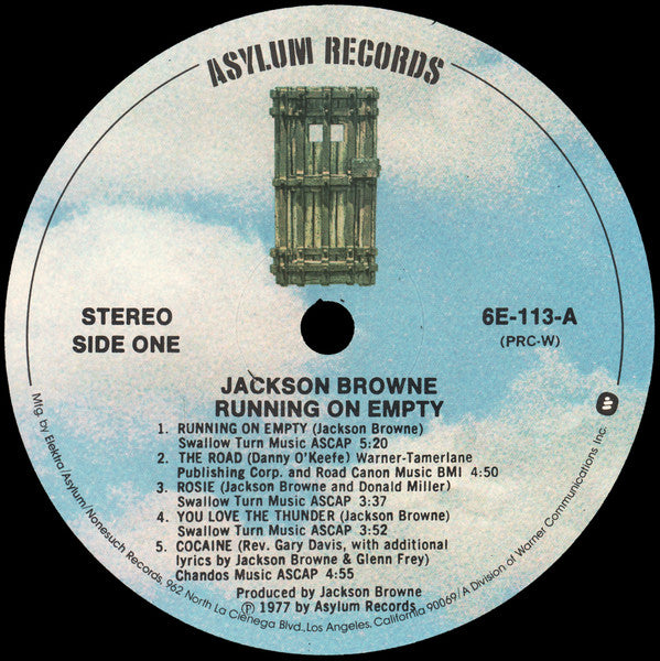 Jackson Browne : Running On Empty (LP,Album,Stereo)