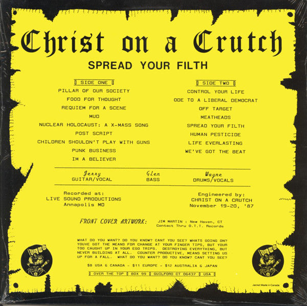 Christ On A Crutch : Spread Your Filth (LP,Album)