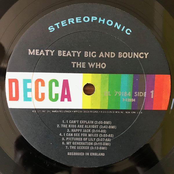 Who, The : Meaty Beaty Big And Bouncy (LP,Compilation,Stereo)